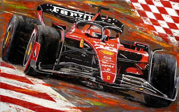 Abstract Motorsport Art Charles LeClerc Ferrari