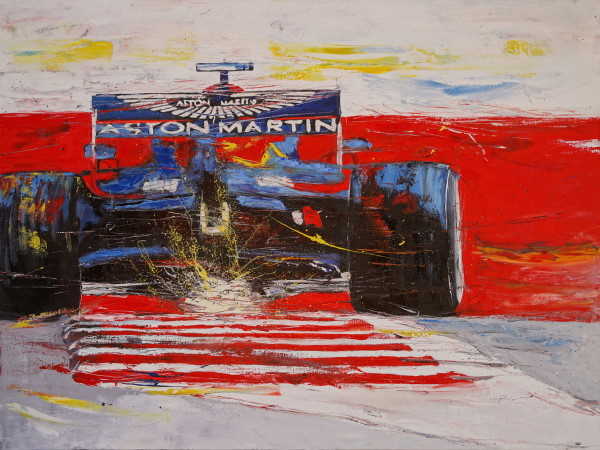 Abstract Motorsport Art Red Bull Aston Martin Max Verstappen